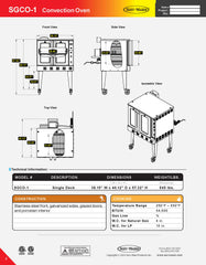 Single Deck Convection Oven, SGCO-1