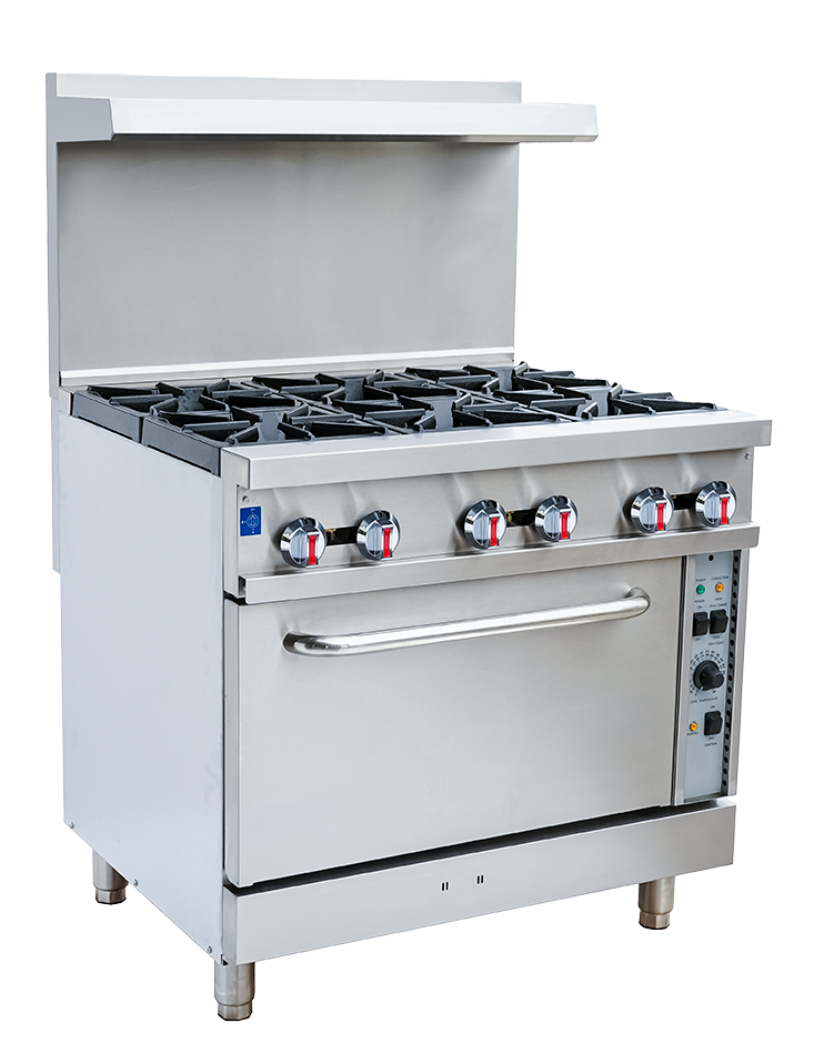 6 Burner 36" Range with Convection Oven, SGR-6B-C