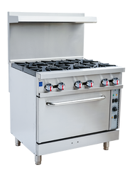 6 Burner 36" Range with Convection Oven, SGR-6B-C