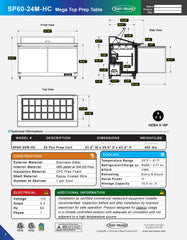 60" 2 Door Mega Top Sandwich Prep Table, SP60-24M-HC