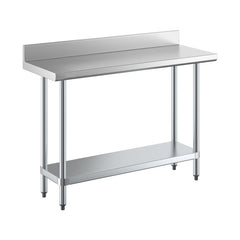 Omcan 30″ x 60″ Stainless Steel Work Table with 4″ Backsplash