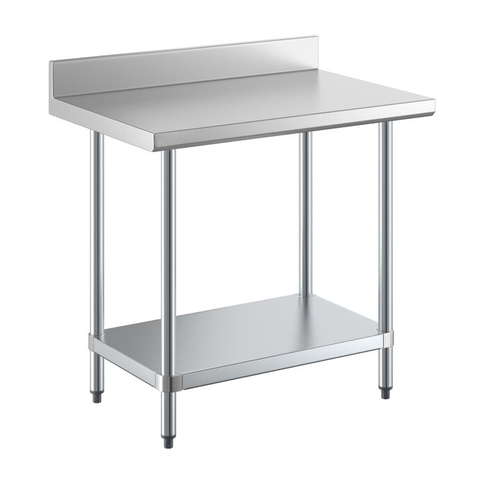 Omcan 24″ x 24″ Stainless Steel Work Table with 4″ Backsplash