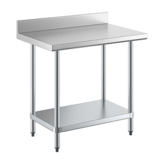 Omcan 30″ x 30″ Stainless Steel Work Table with 4″ Backsplash