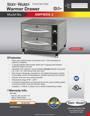 2 Drawers Warmer Drawer, SWPWDS-2