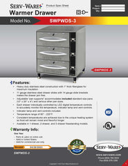 3 Drawers Warmer Drawer, SWPWDS-3