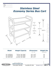 5 Tier Stainless Steel Cart, UC-2037L3B