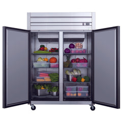 55" 2 Solid Door Reach-In Freezer, A55F