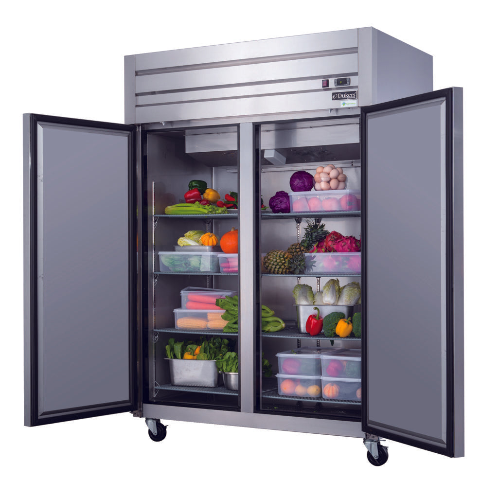 55" 2 Solid Door Reach-In Refrigerator Stainless Steel, D55R