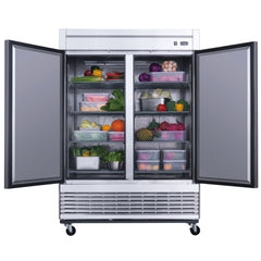 D55F, Commercial 55" 2 Solid Door Reach-In Freezer Stainless Steel40.74 cu.ft.