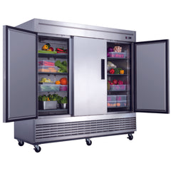 D83AR, Commercial 83" 3 Solid Door Reach-In Refrigerator