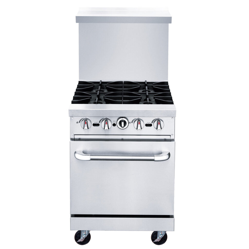 24" Oven Range Four Open Burners Natural Gas, ACR24-4B