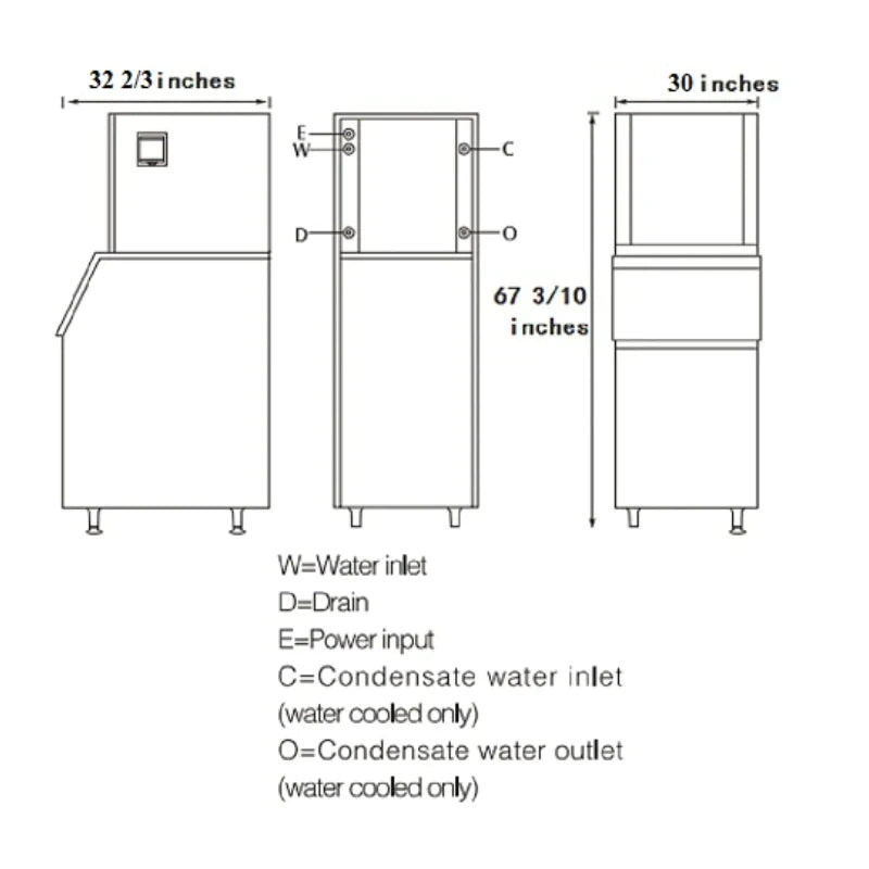 500Lbs Ice Cube Maker Ice Machine, A550K