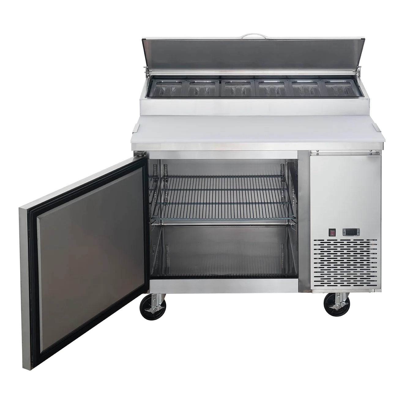DPP44-6-S1, Commercial 44" 6 pan Pizza Prep Table Refrigerator