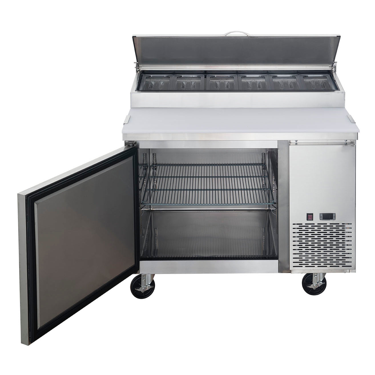 APP44-6-S1, Commercial 44" 6 pan Pizza Prep Table Refrigerator