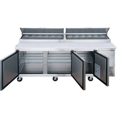 APP90-12-S3, Commercial 90" 12 Pan Pizza Prep Table Refrigerator