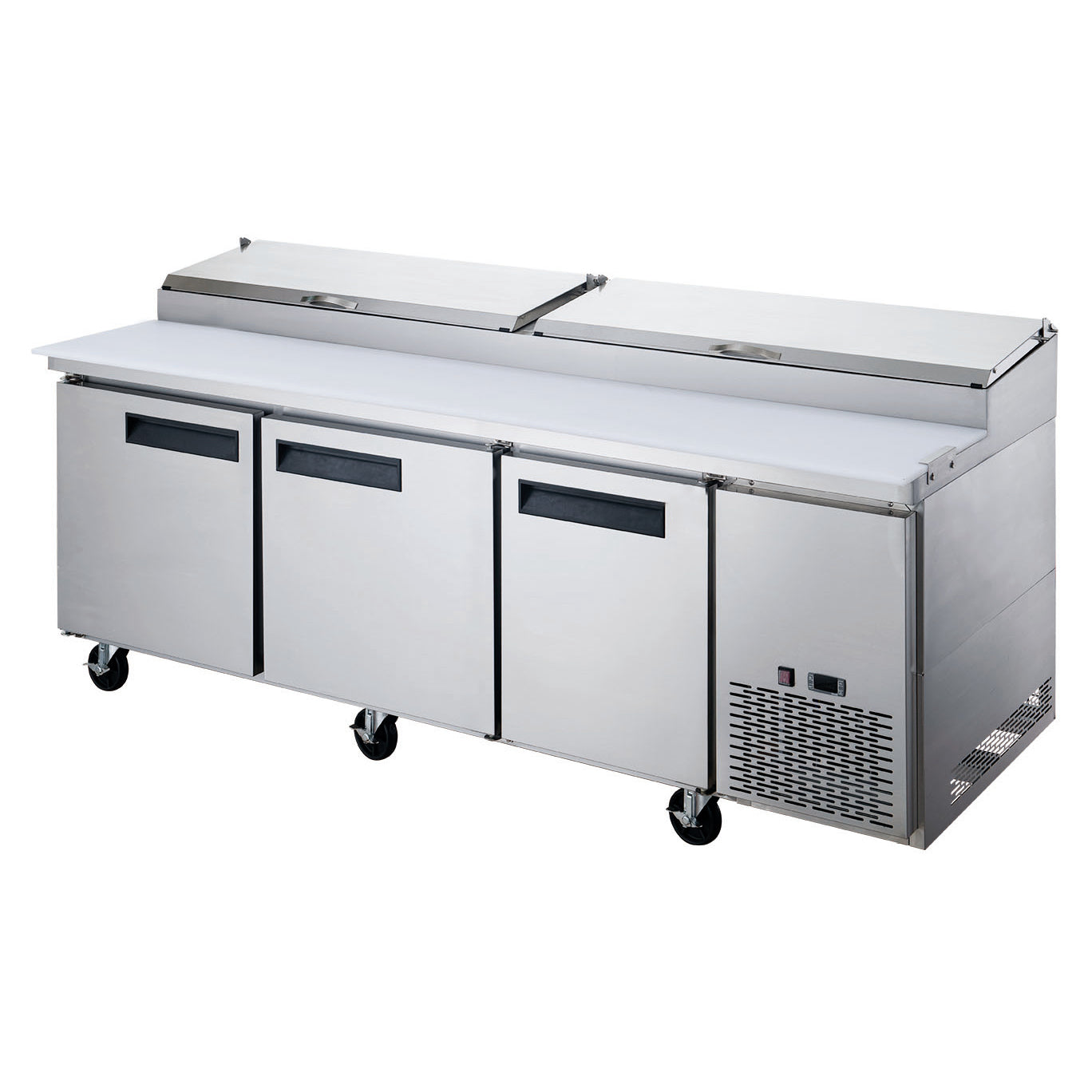 APP90-12-S3, Commercial 90" 12 Pan Pizza Prep Table Refrigerator