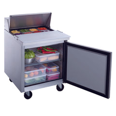 27" 8 Pan Salad, Sandwich Food Prep Table Refrigerator, MSR-27