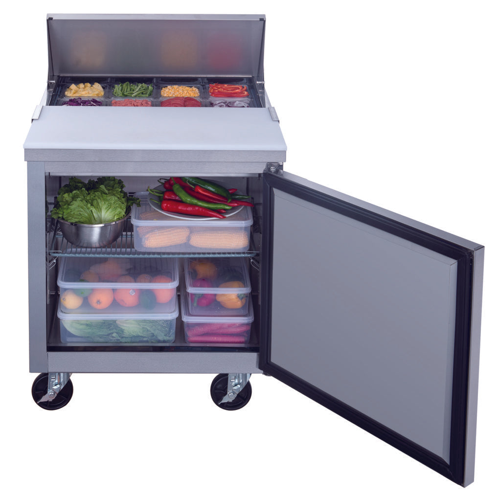 27" 8 Pan Salad, Sandwich Food Prep Table Refrigerator, MSR-27