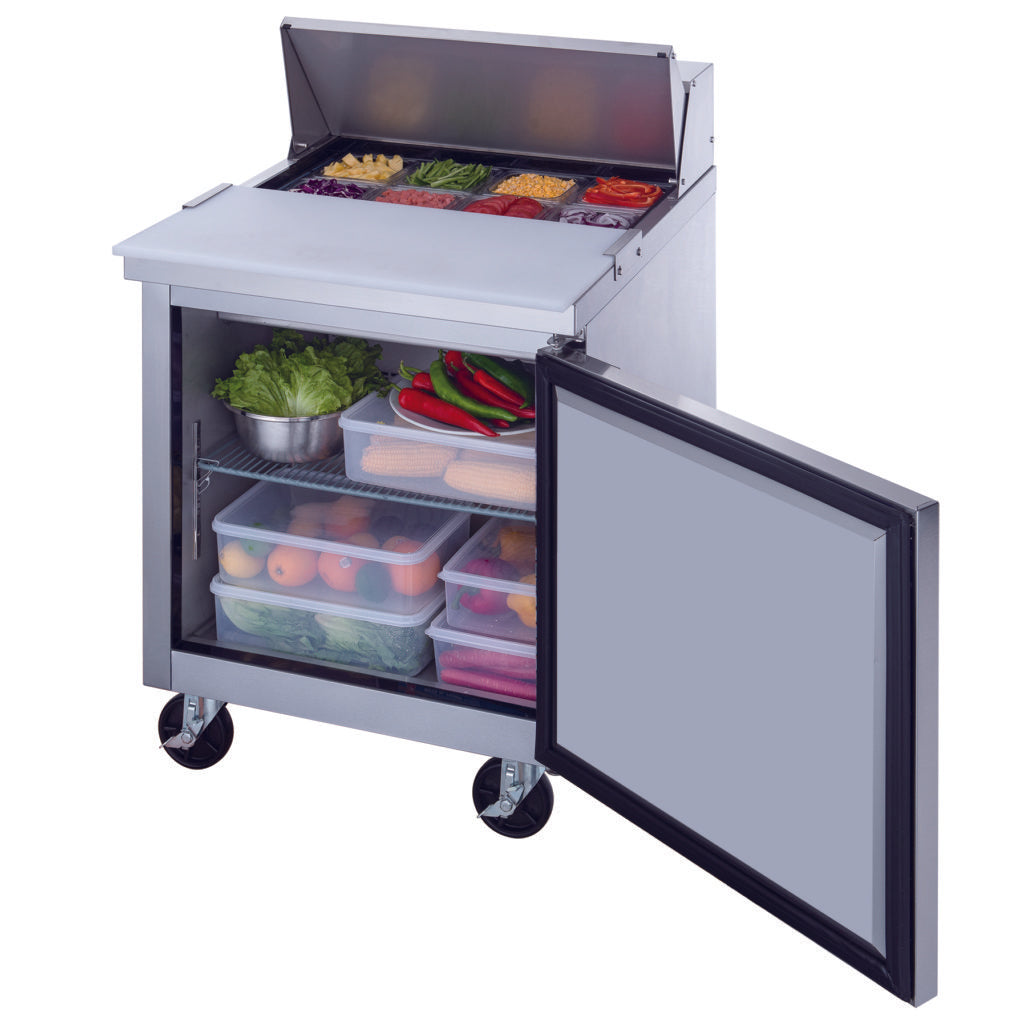 27" 8 Pan Salad, Sandwich Food Prep Table Refrigerator, MSR-27