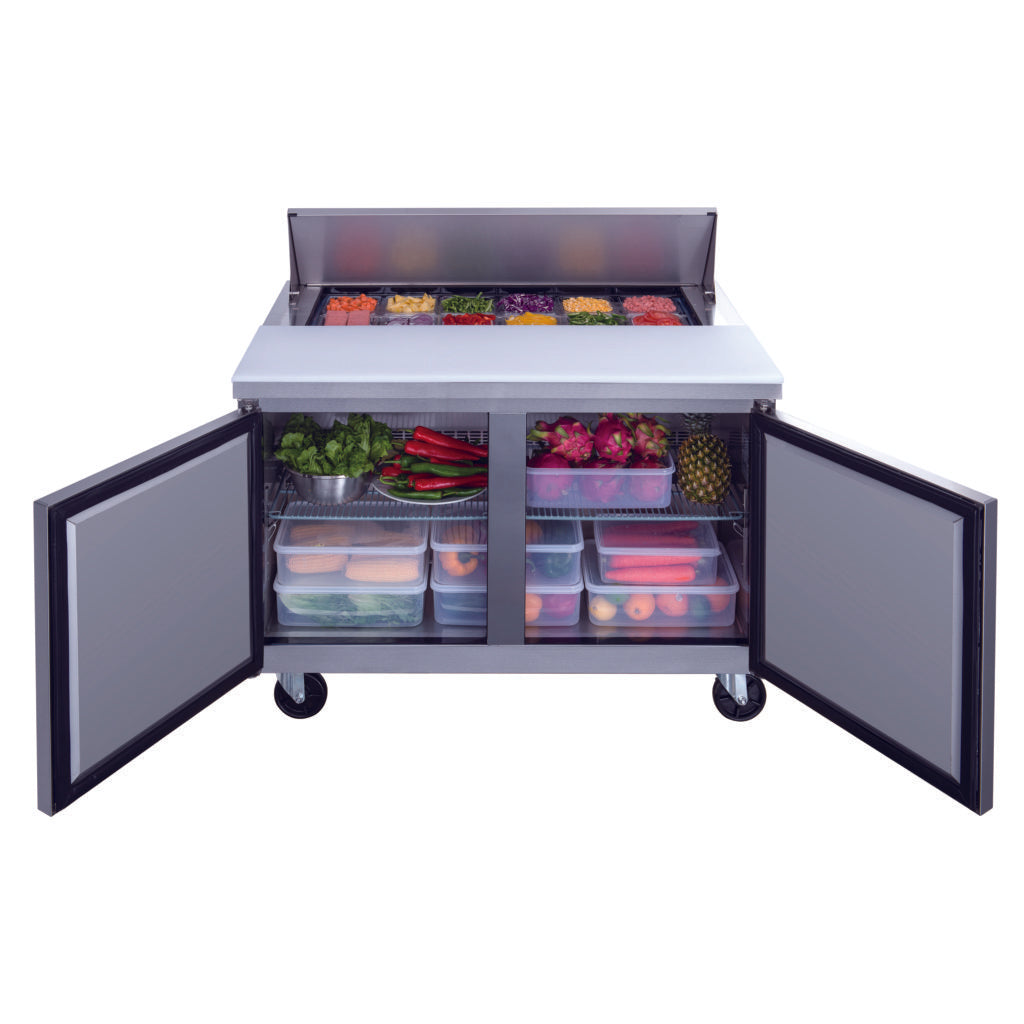 48" 12 Pan Salad, Sandwich Food Prep Table Refrigerator, ASP48-12-S2