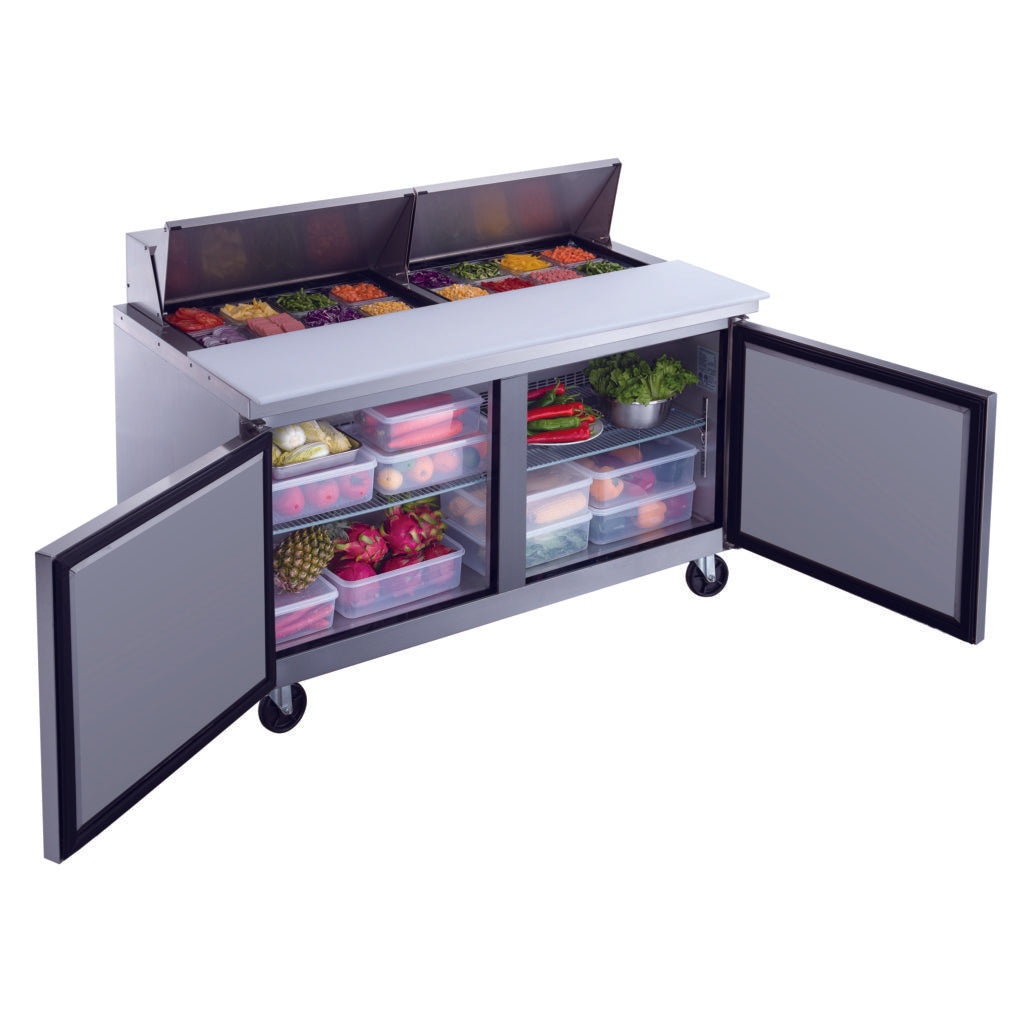 60" 16 Pan Salad, Sandwich Food Prep Table Refrigerator, MSR-60