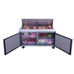 60" 24 Pan Salad, Sandwich Food Prep Table Refrigerator, DSP60-24M-S2, Mega Top 14.33