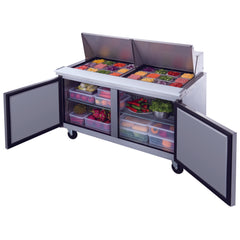 60" 24 Pan Salad, Sandwich Food Prep Table Refrigerator, DSP60-24M-S2, Mega Top 14.33