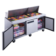 71" 3 Door Mega Top Refrigerated Sandwich Prep Table, SCLM3-E-HC