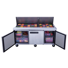 71" 3 Door Mega Top Refrigerated Sandwich Prep Table, MSR-72M