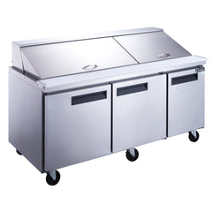 71" 3 Door Mega Top Refrigerated Sandwich Prep Table, SCLM3-E-HC