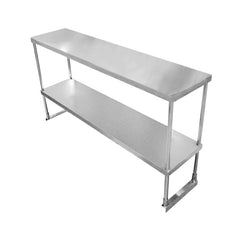 Omcan 60-inch Stainless Steel Double Deck Overshelf