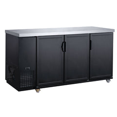 ABB72-M3, Commercial 3-Door Back Bar and Beverage Cooler (Solid Doors)