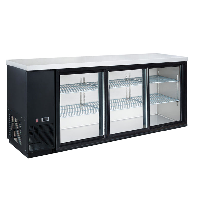 ABB72-S3, Commercial 3 Sliding Door Back Bar and Beverage Cooler