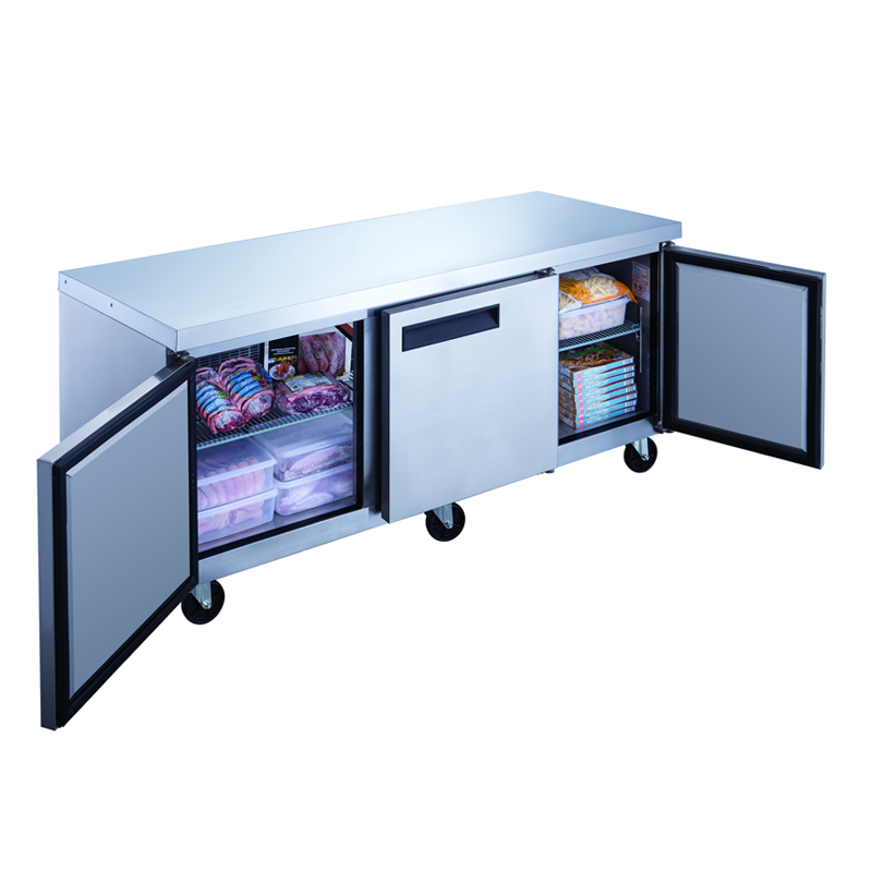 DUC72F 3-Door Undercounter Commercial Freezer in Stainless Steel_1