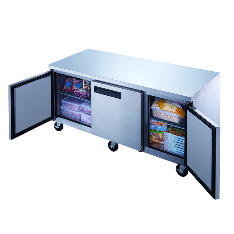 DUC72F 3-Door Undercounter Commercial Freezer in Stainless Steel_3