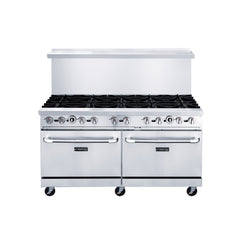 DCR60-10B, Commercial 60" Oven Range Ten Open Burner Natural Gas