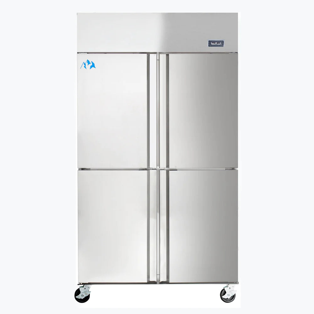 Chef AAA - SCD-880B, Commercial Solid 4 Half Door Reach-In Freezer and Refrigerantor