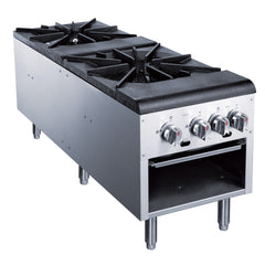 ACSP2, Commercial 18" Countertop Stock Pot Range 2 Buner 16000 BTU/H Natural Gas/Liquid Propane