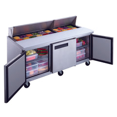 3-Door Commercial Food Prep Table Refrigerator, DSP72-18-S3