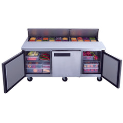 3-Door Commercial Food Prep Table Refrigerator, DSP72-18-S3